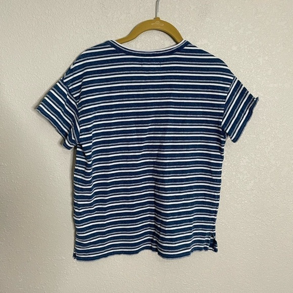 Madewell Blue Stripe Boxy Crop Top XS - Picture 3 of 5